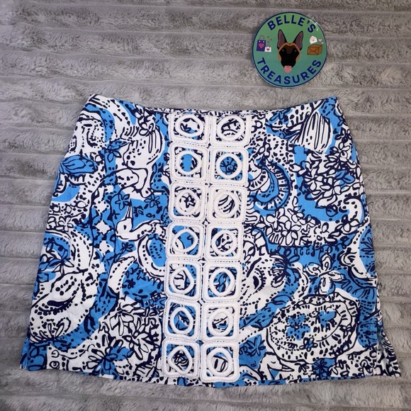 Lilly‎ Pulitzer Skirt Marigold Skort Size 00 Blue Hippy Hippy Shake Butterfly - Picture 1 of 10